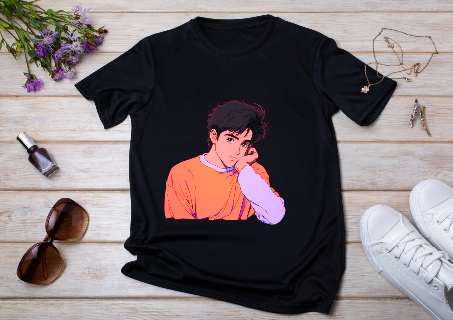 T-shirt Retro Anime Nostalgia – 61 modèles au choix – Noir ou Blanc