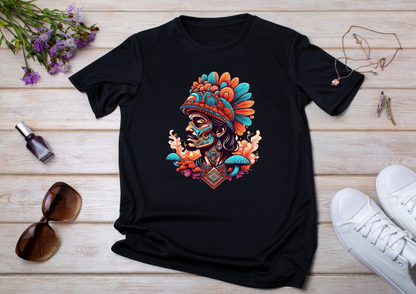 T-shirt Psychedelic Design personnalisé – 100 motifs au choix – Noir ou Blanc