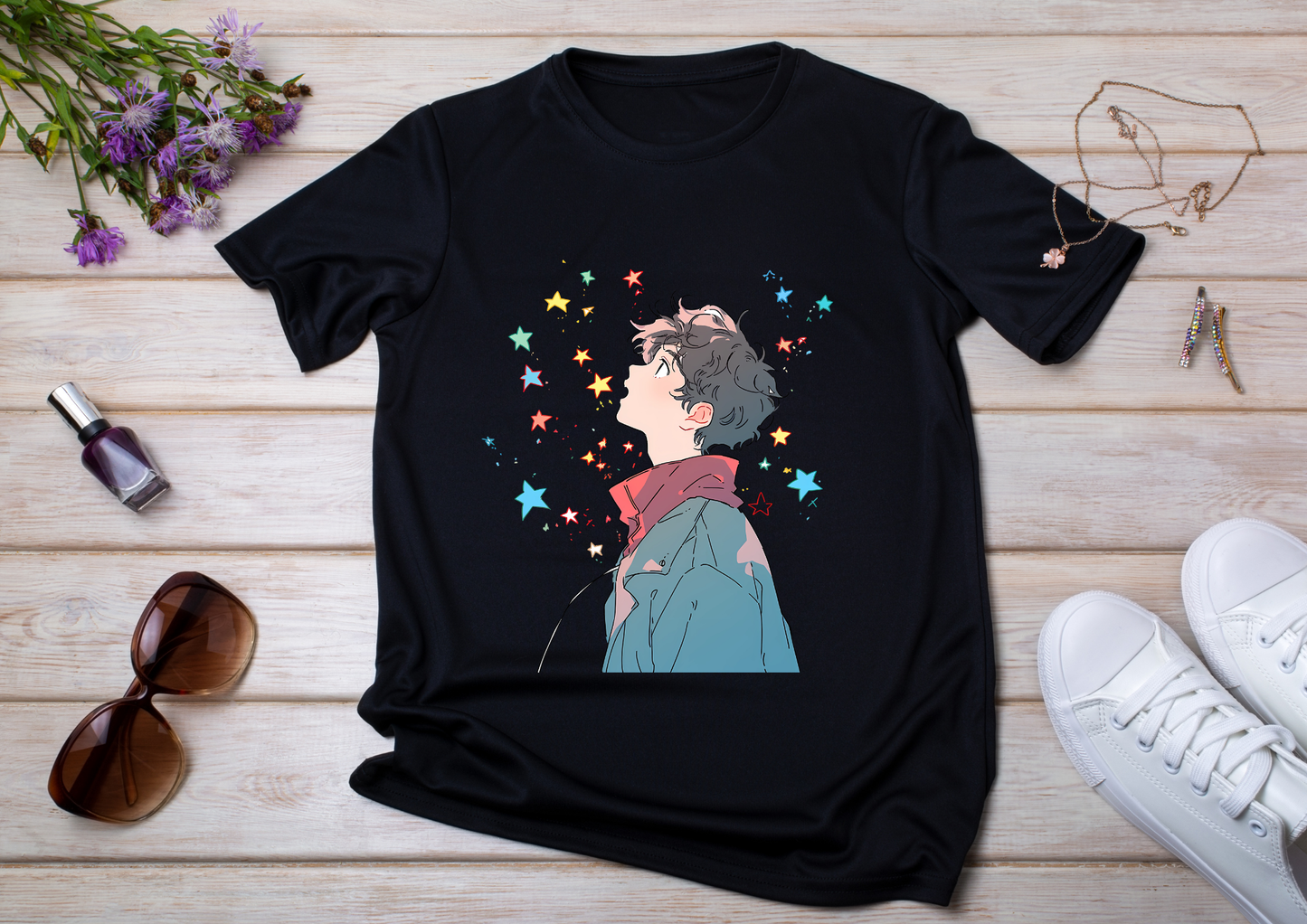 T-shirt Retro Anime Nostalgia – 61 modèles au choix – Noir ou Blanc