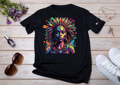 T-shirt Psychedelic Design personnalisé – 100 motifs au choix – Noir ou Blanc
