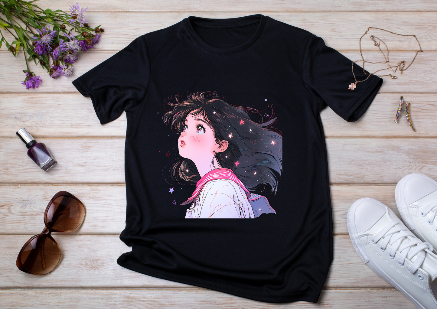 T-shirt Retro Anime Nostalgia – 61 modèles au choix – Noir ou Blanc