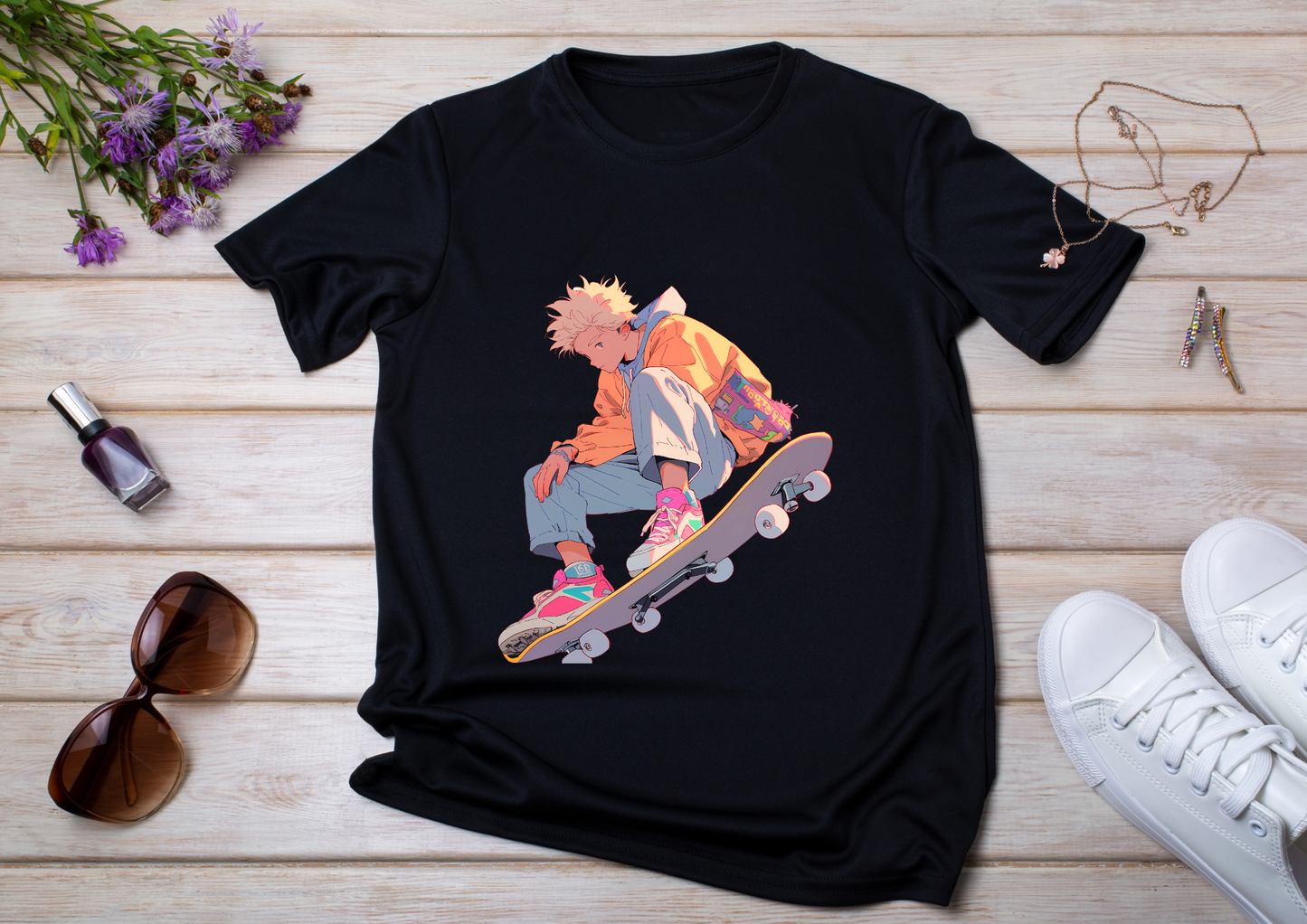 T-shirt Retro Anime Nostalgia – 61 modèles au choix – Noir ou Blanc