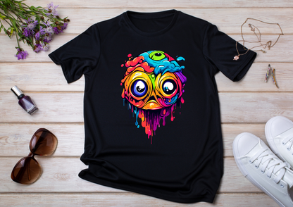 T-shirt Psychedelic Design personnalisé – 100 motifs au choix – Noir ou Blanc
