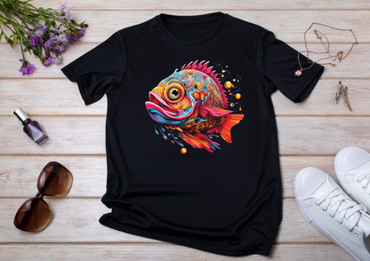 T-shirt Psychedelic Design personnalisé – 100 motifs au choix – Noir ou Blanc