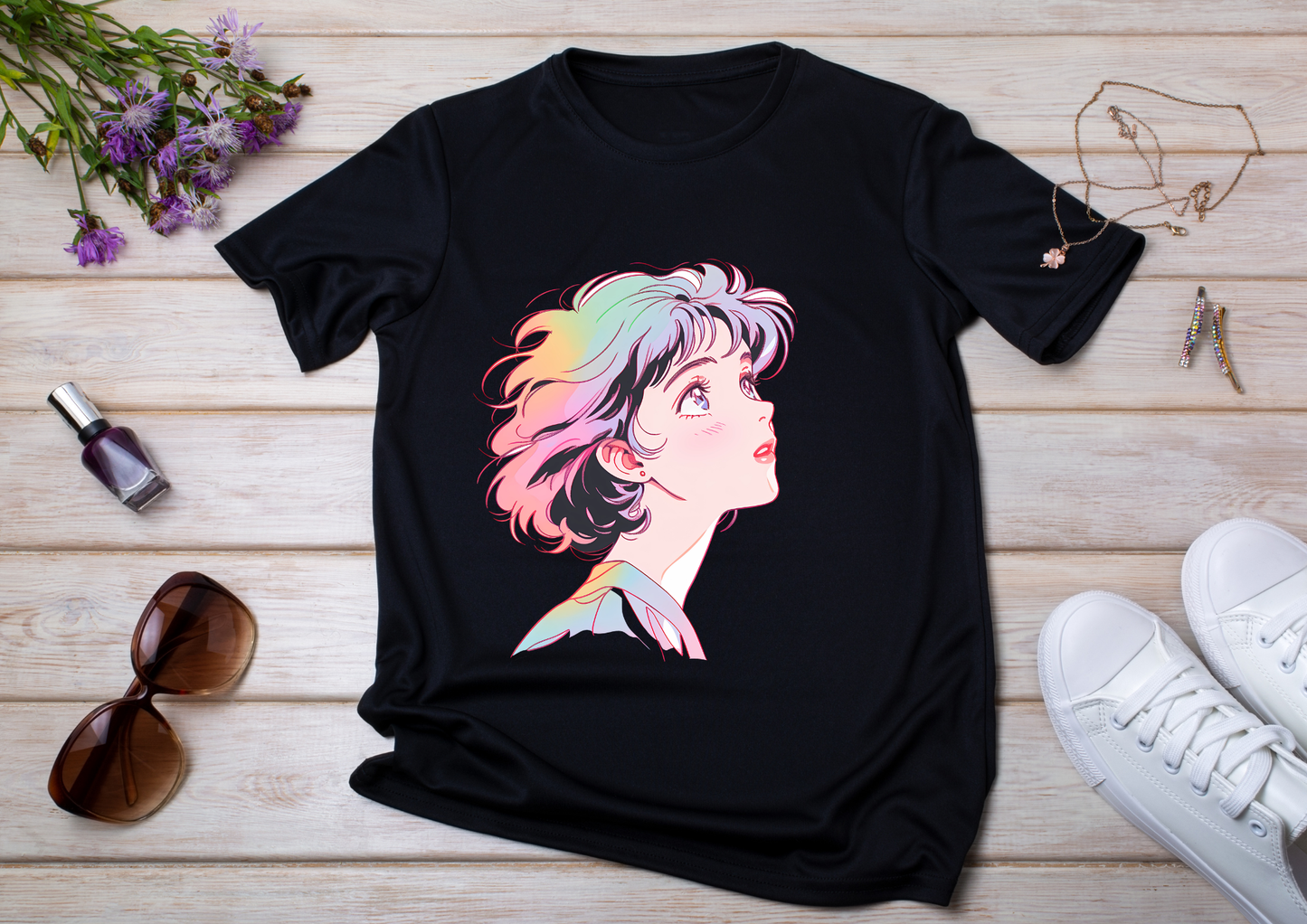 T-shirt Retro Anime Nostalgia – 61 modèles au choix – Noir ou Blanc
