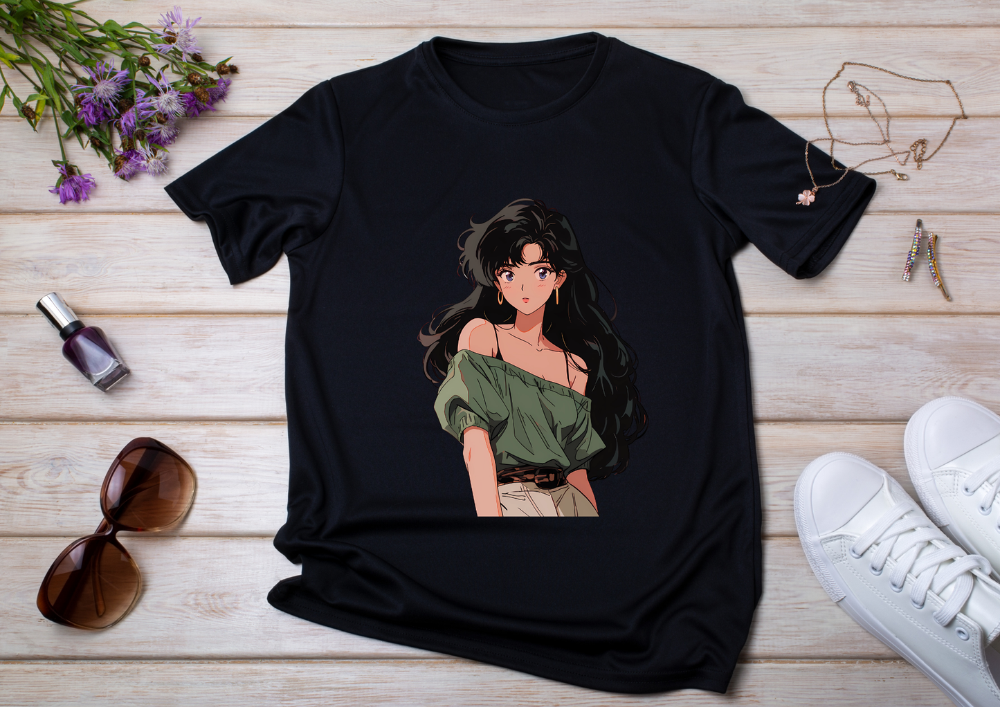 T-shirt Retro Anime Nostalgia – 61 modèles au choix – Noir ou Blanc