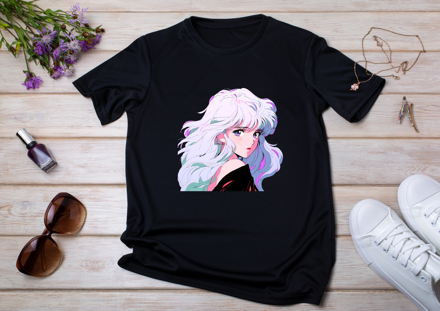T-shirt Retro Anime Nostalgia – 61 modèles au choix – Noir ou Blanc