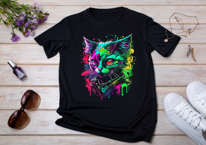 T-shirt Psychedelic Design personnalisé – 100 motifs au choix – Noir ou Blanc