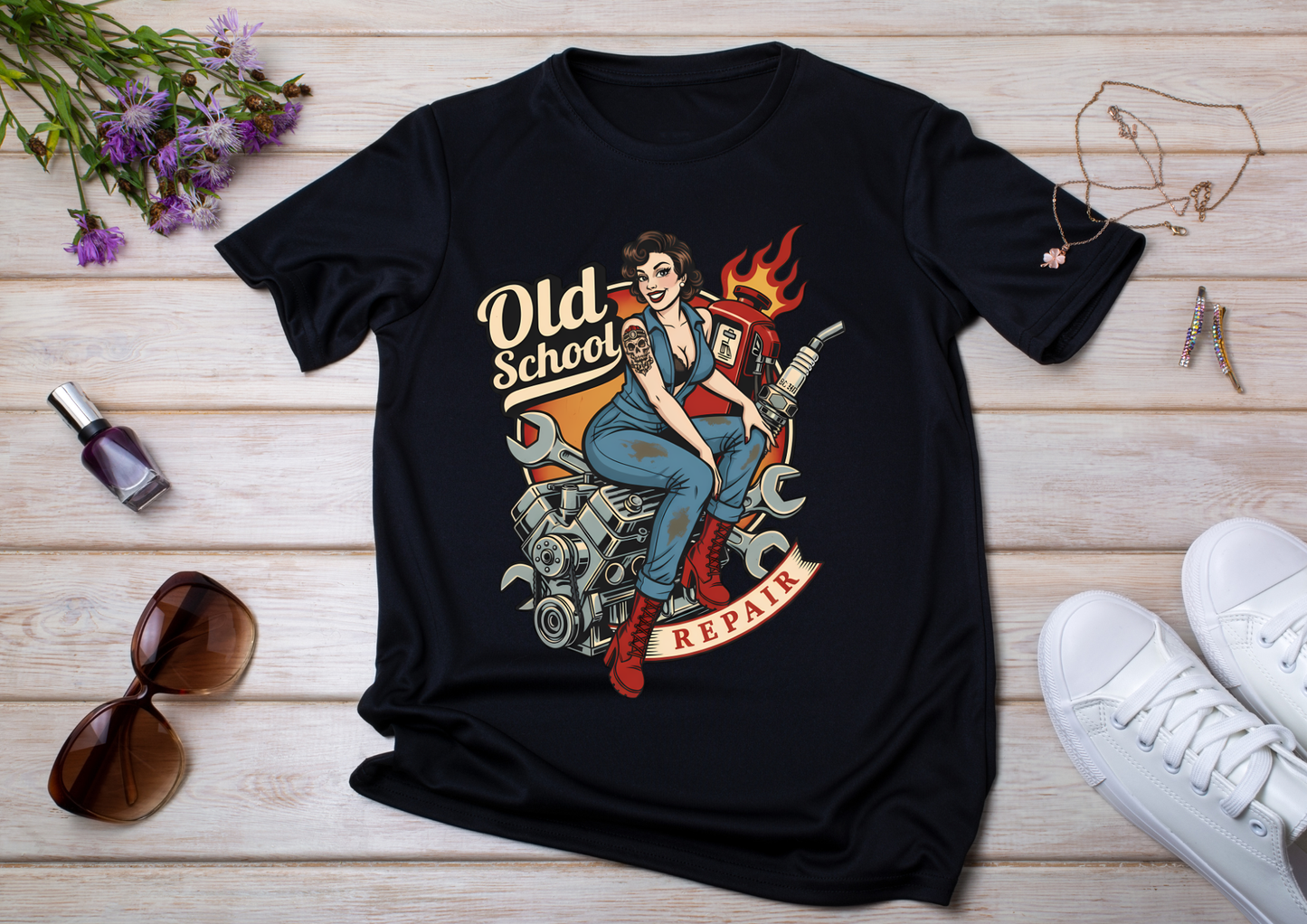 🖤 T-shirt Femme Style Pin-Up Vintage – Collection Rock & Biker