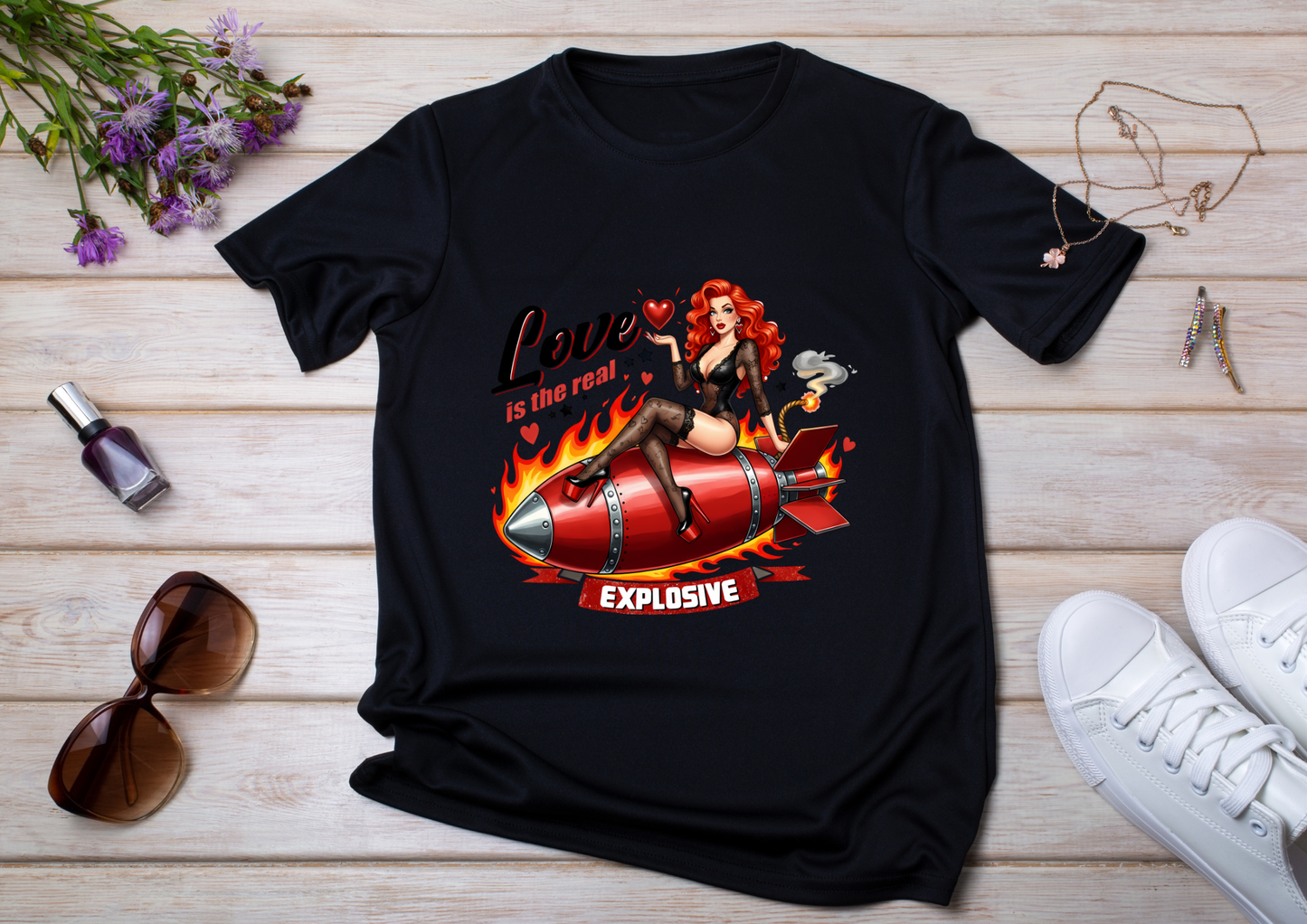🖤 T-shirt Femme Style Pin-Up Vintage – Collection Rock & Biker