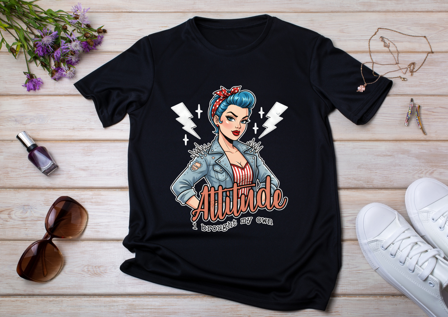 🖤 T-shirt Femme Style Pin-Up Vintage – Collection Rock & Biker