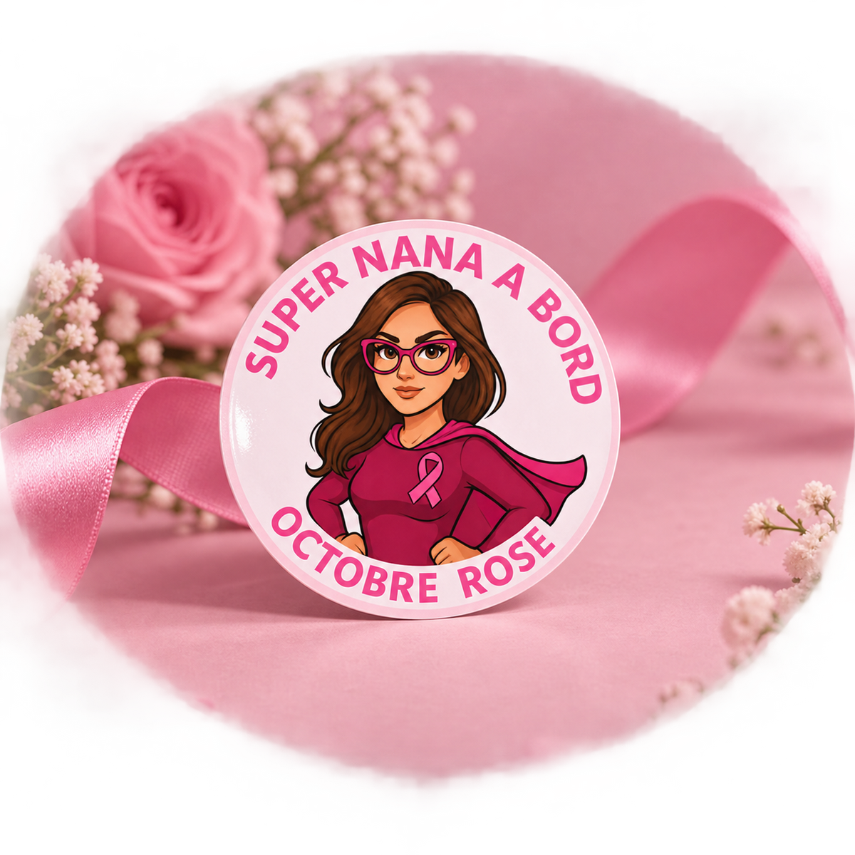 Autocollant Voiture Octobre Rose – présentation produit
