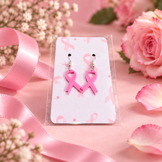 Boucles d’Oreilles Ruban Rose petit modèle – présentation produit