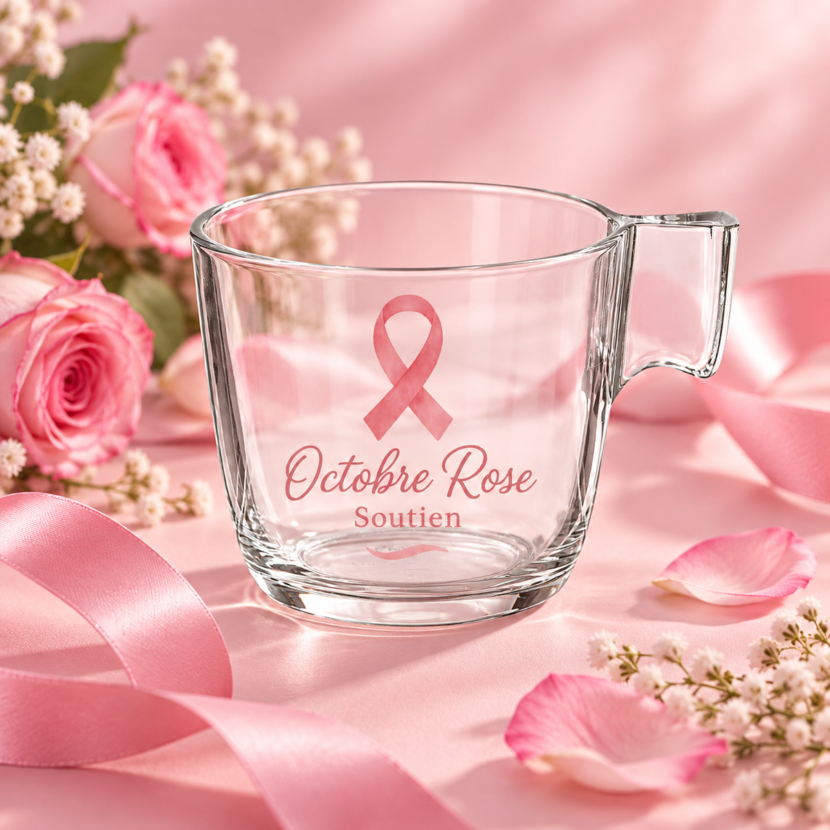 Tasse Transparente Octobre Rose – présentation produit