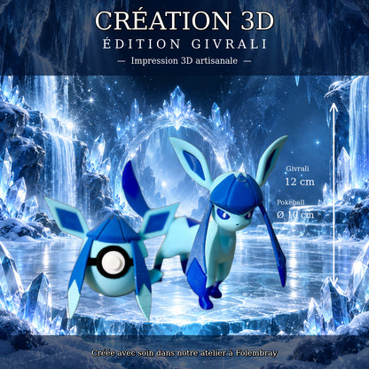 Pack Givrali et Pokéball assortie – Givrali 12 cm, Pokéball diamètre 10 cm