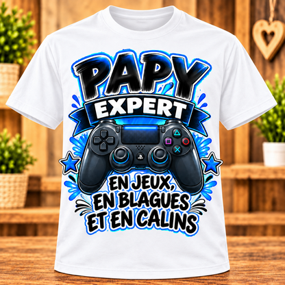 T-shirt Papy expert – En jeux, en blagues et en câlins