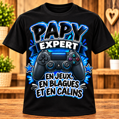T-shirt Papy expert – En jeux, en blagues et en câlins