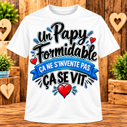 T-shirt Papy formidable – Ça ne s’invente pas, ça se vit