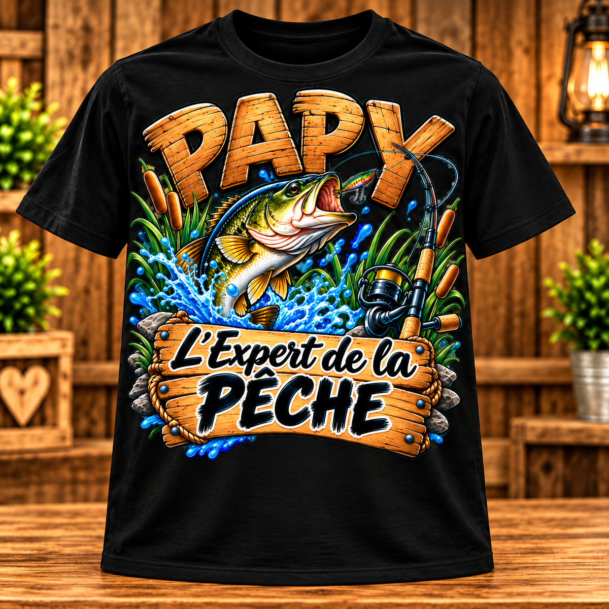 T-shirt Papy – L’Expert de la pêche
