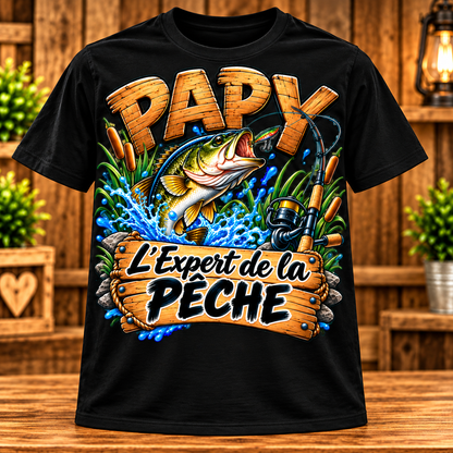 T-shirt Papy – L’Expert de la pêche