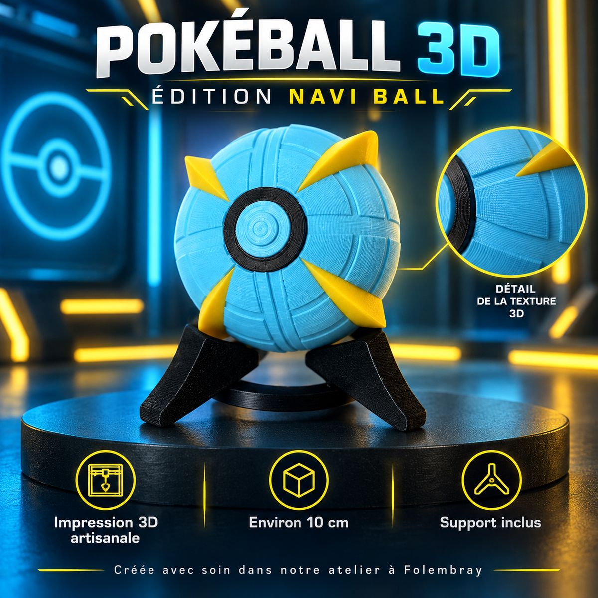 Pokéball 3D édition Navi Ball – présentation artisanale