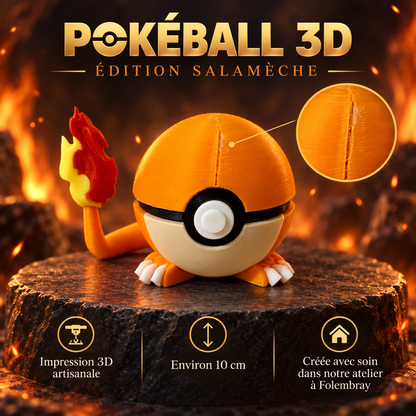 Pokéball 3D édition Salamèche – présentation artisanale