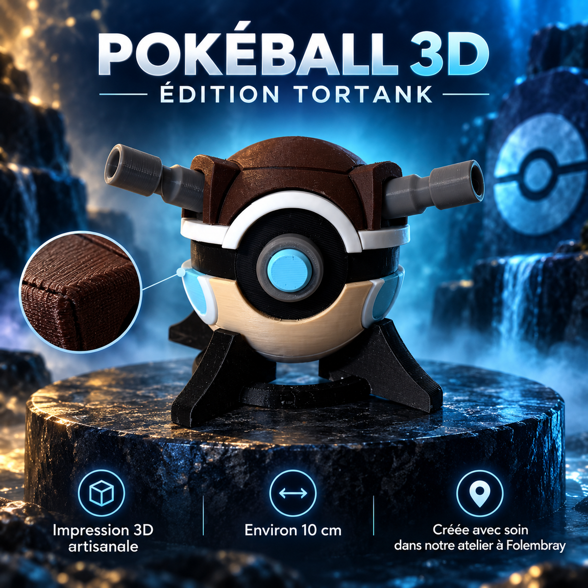 Pokéball 3D édition Tortank – présentation artisanale
