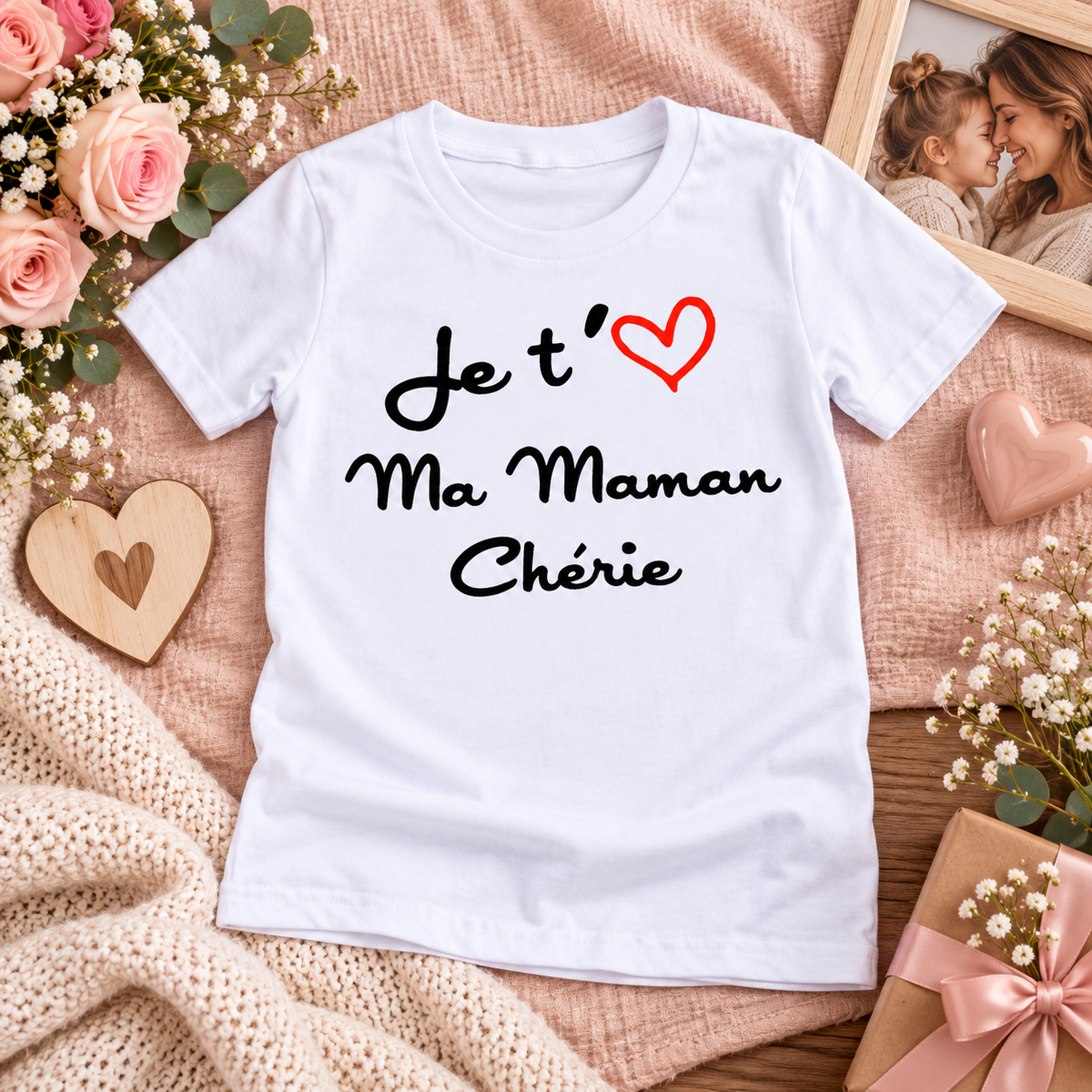 T-shirt Je t’aime ma maman chérie