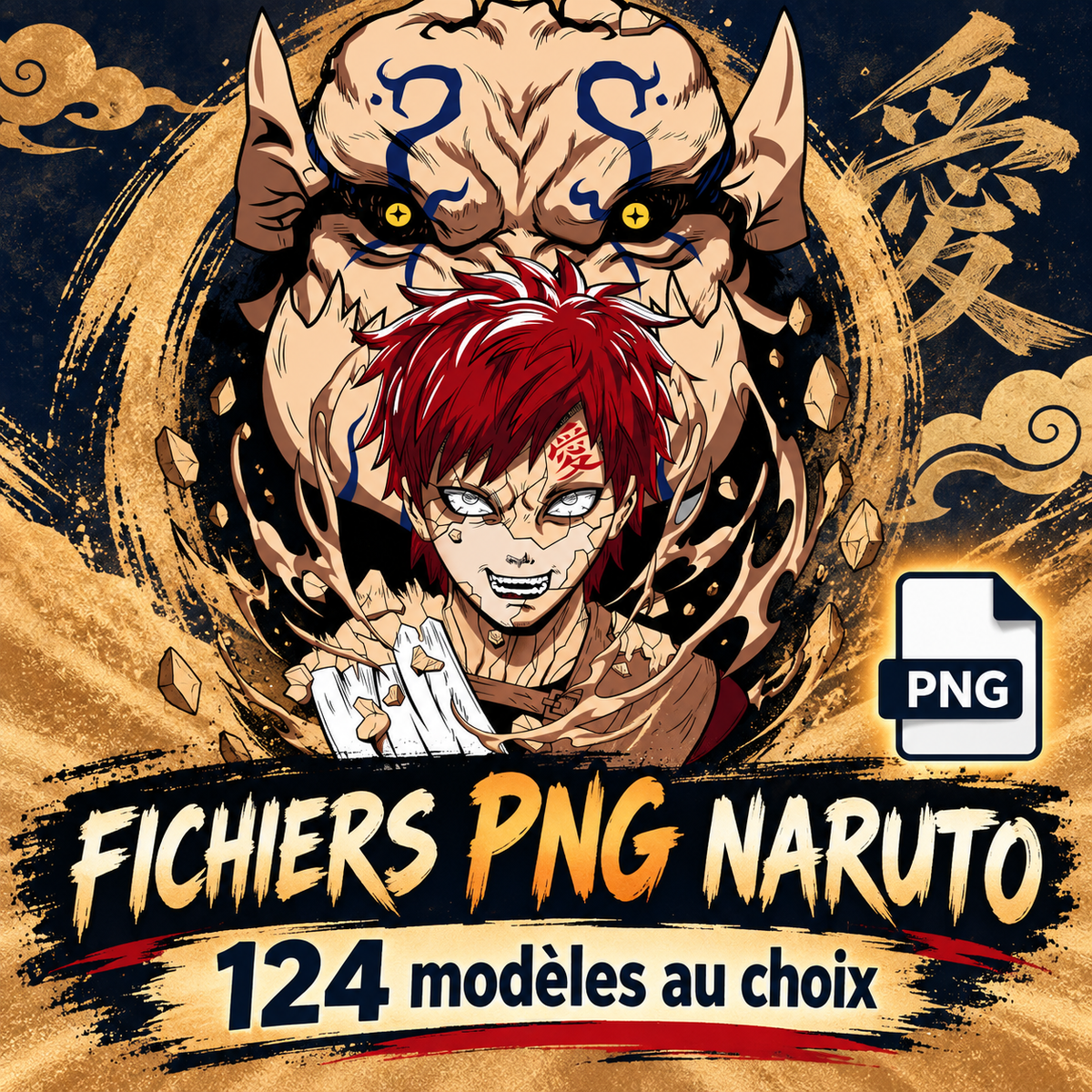 Présentation Designs PNG Naruto avec les modèles réels