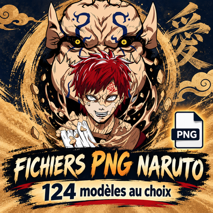Présentation Designs PNG Naruto avec les modèles réels