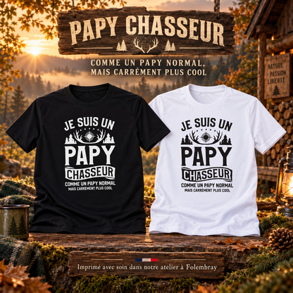 Image de présentation premium — 👕 Tee-shirt « Je suis un Papy Chasseur »