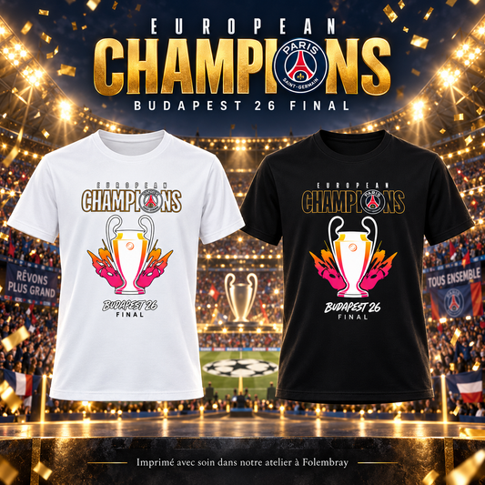 T-shirt European Champions – Budapest 26 Final – visuel de présentation