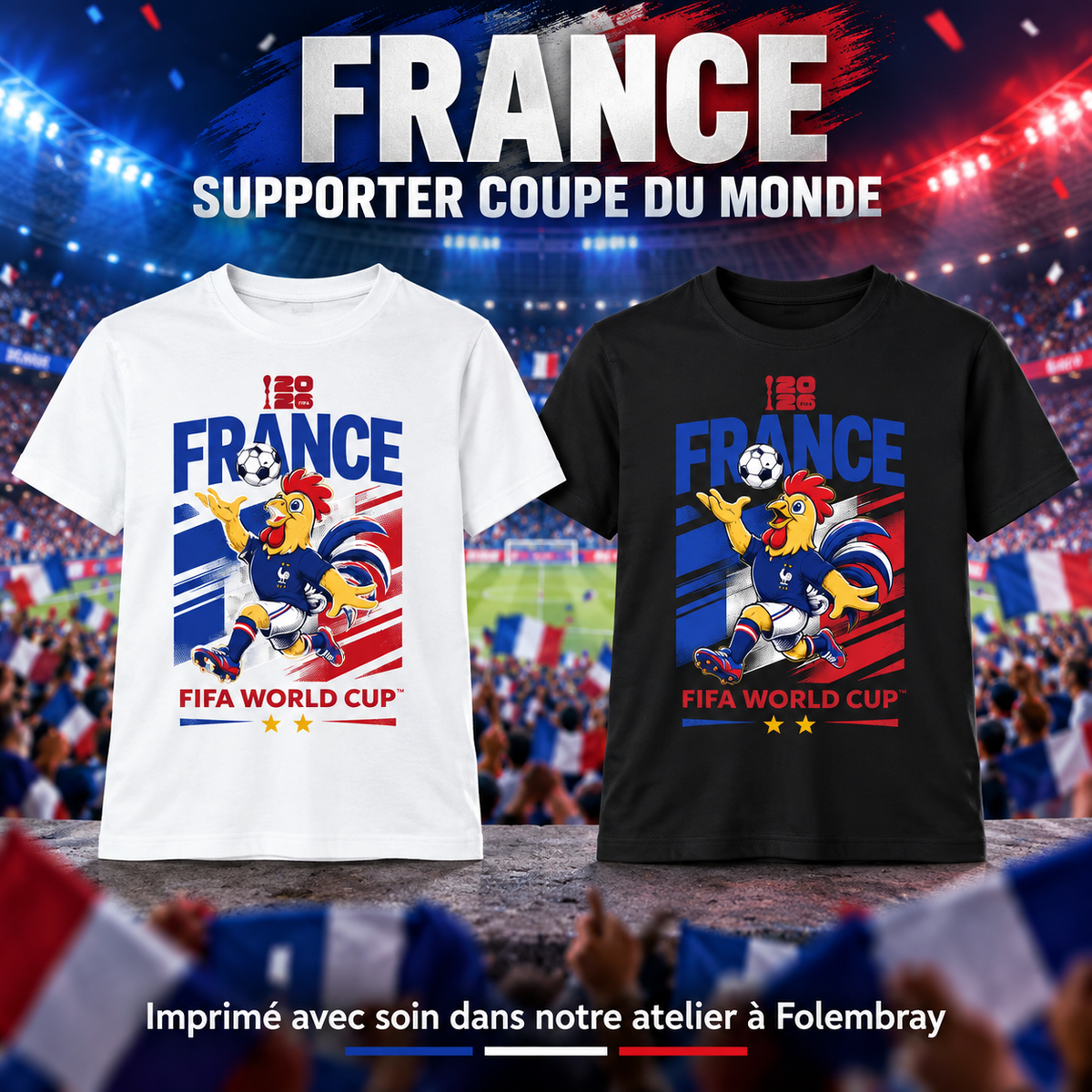 T-shirt France – Supporter Coupe du Monde ⚽🇫🇷 – visuel de présentation