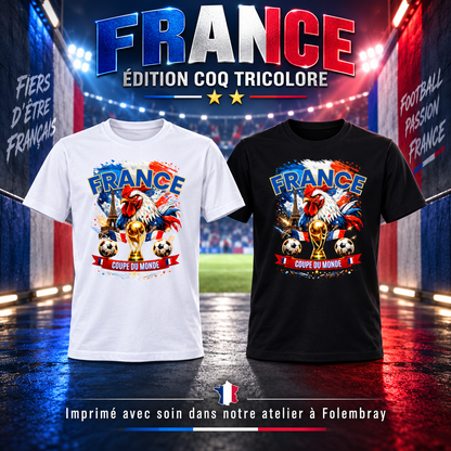 T-shirt France – Édition Coq Tricolore ⚽🇫🇷 – visuel de présentation