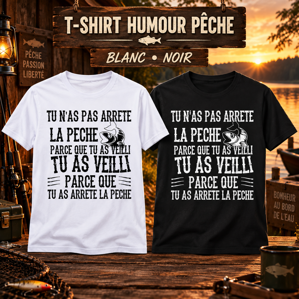 T-shirt humour pêche – Tu n’as pas arrêté la pêche