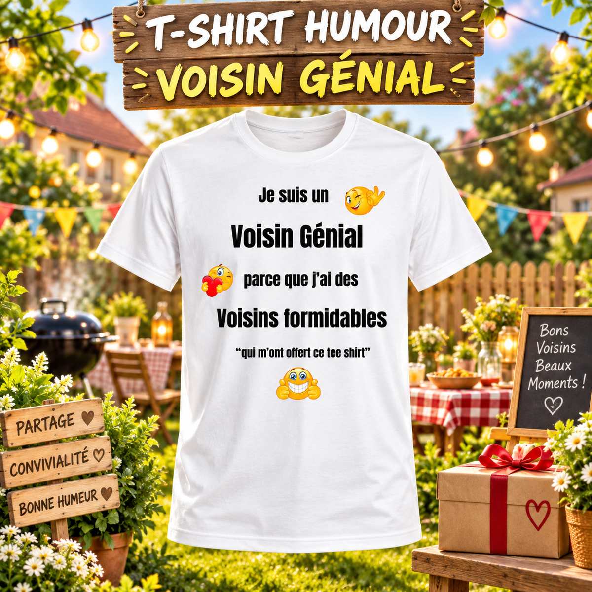T-shirt voisin génial