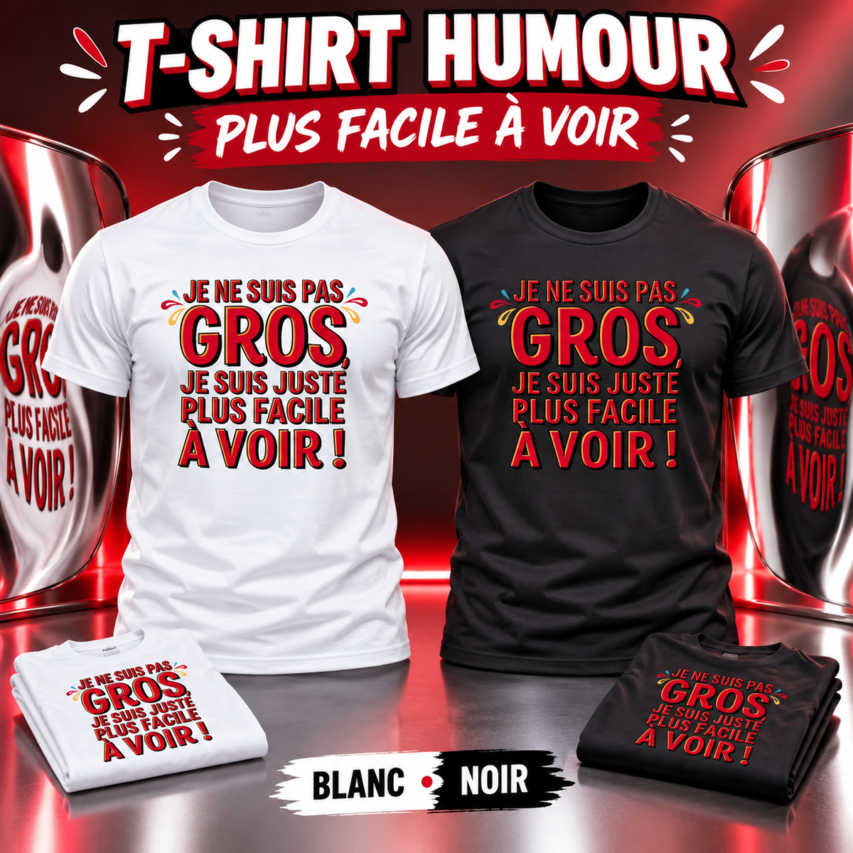 T-shirt humour – Plus facile à voir