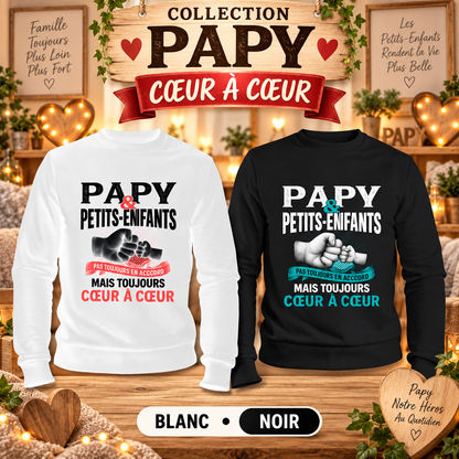 Papy et petits-enfants – Cœur à cœur