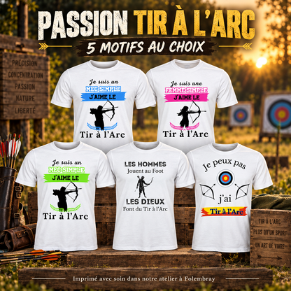 Image de présentation premium — T-shirt blanc – Tir à l’arc