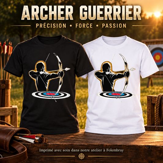 Image de présentation premium — T-shirt Archerie Silhouette & Cible – Style Guerrier