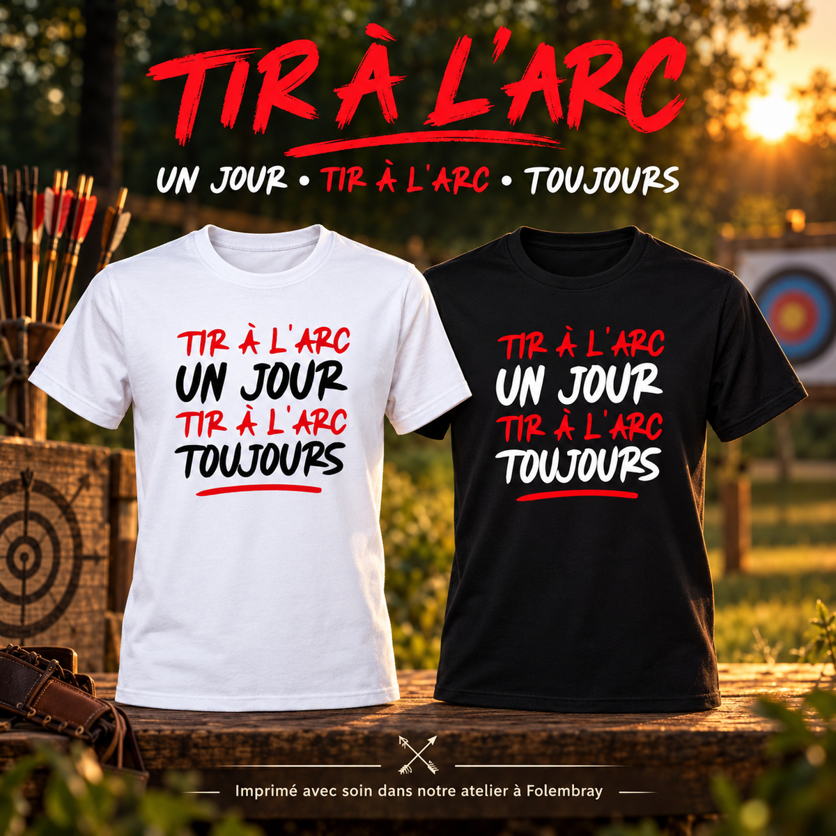 Image de présentation premium — 🏹 T-shirt Archerie – Un jour, Toujours !