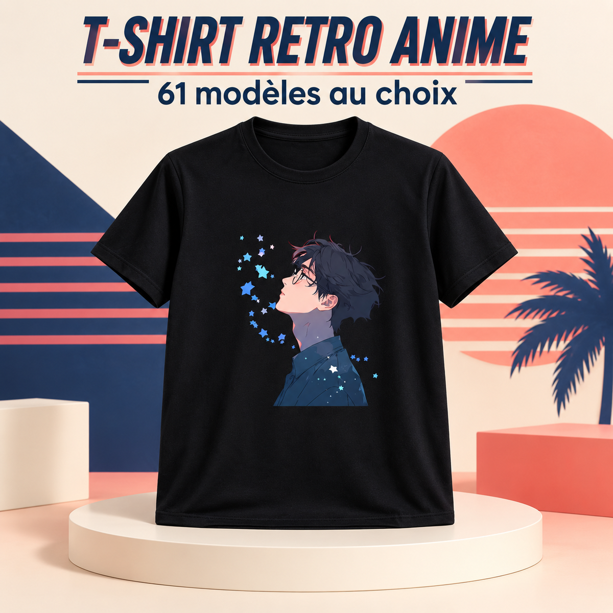 Présentation Tee-shirt Rétro Anime avec les modèles réels