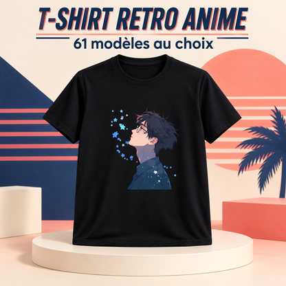 Présentation Tee-shirt Rétro Anime avec les modèles réels