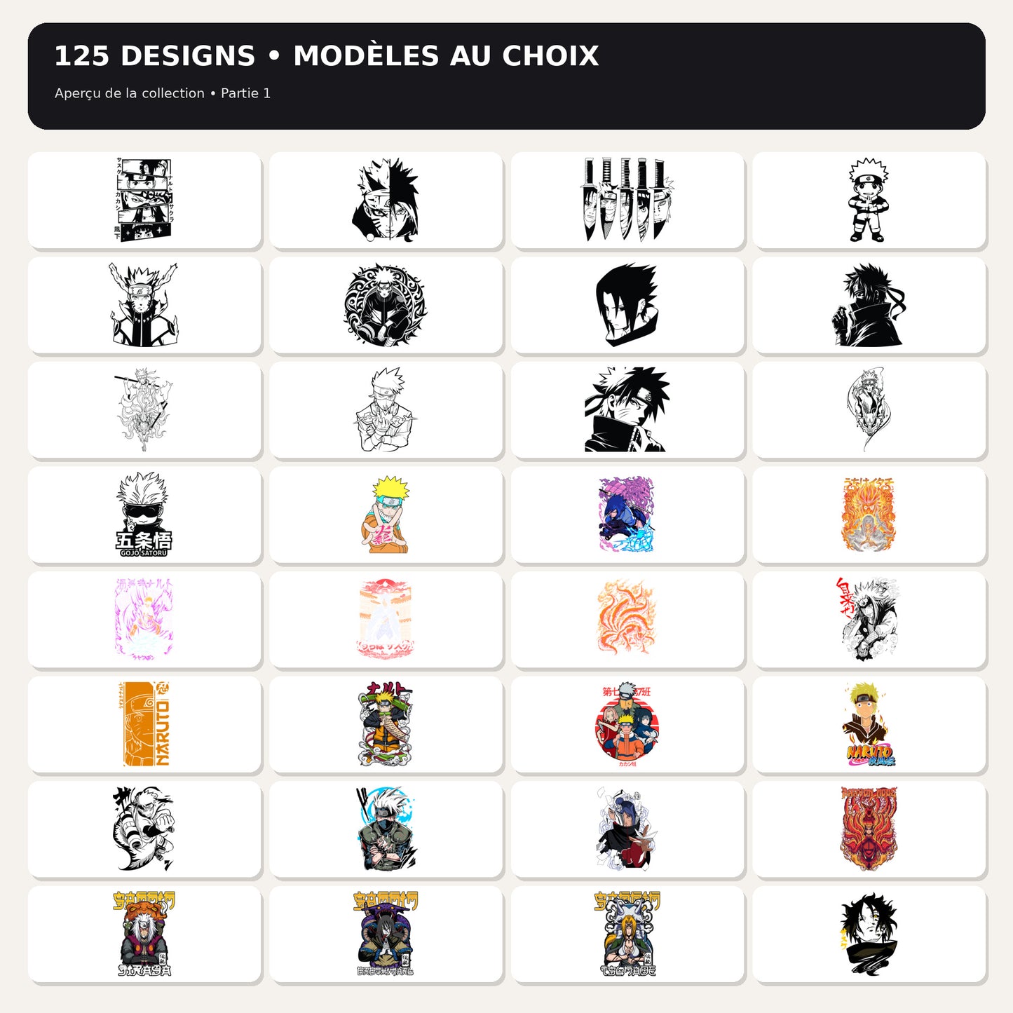 Fichiers PNG Naruto – 124 modèles au choix