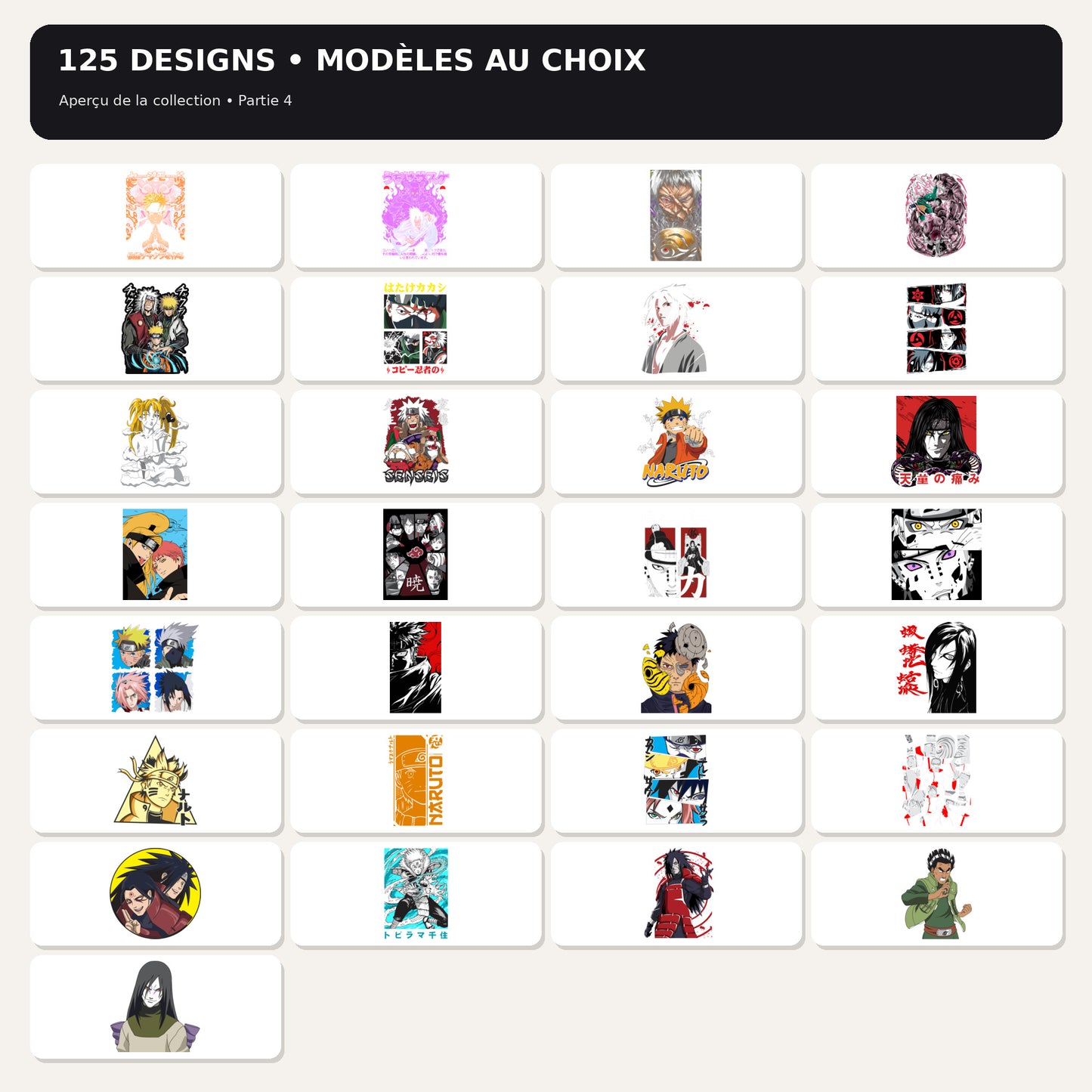 Pack 124 Designs Anime – Fichiers PNG Haute Qualité