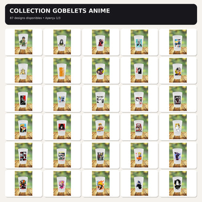 Gobelet Anime – 87 modèles au choix