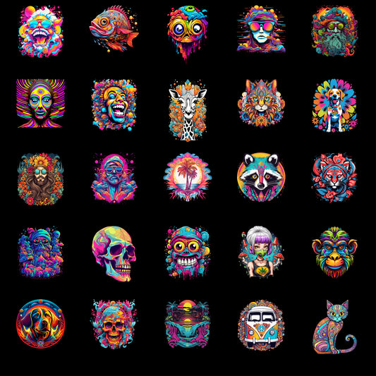 Pack Psychedelic – 100 fichiers PNG