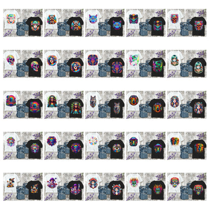 T-shirt Psychedelic Design personnalisé – 100 motifs au choix – Noir ou Blanc