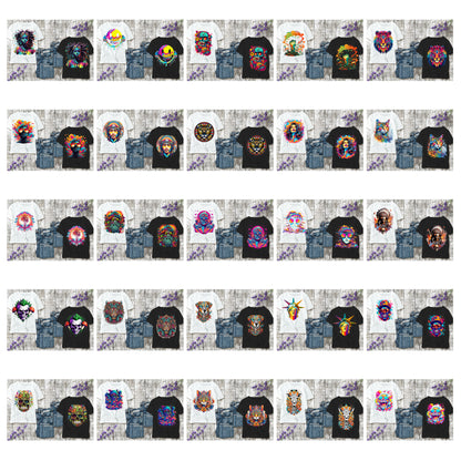 T-shirt Psychedelic Design personnalisé – 100 motifs au choix – Noir ou Blanc