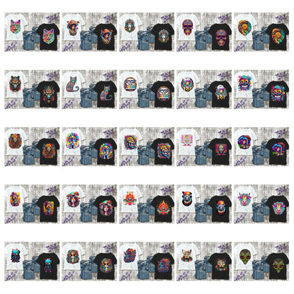 T-shirt Psychedelic Design personnalisé – 100 motifs au choix – Noir ou Blanc